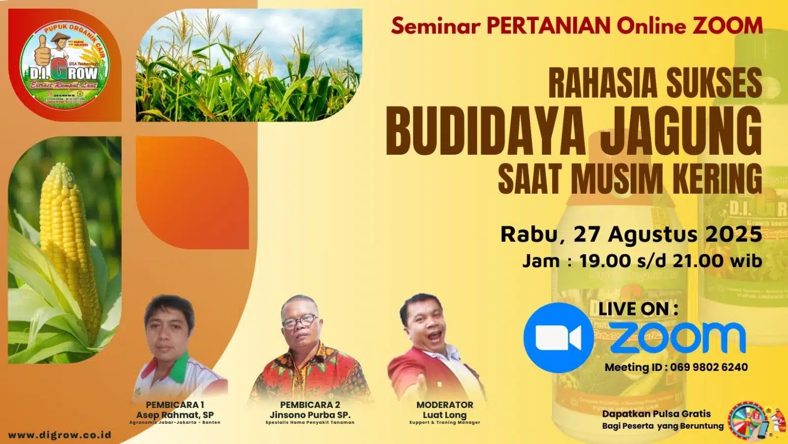 Read more about the article SEMINAR NASIONAL RAHASIA SUKSES BUDIDAYA JAGUNG SAAT CUACA KERING