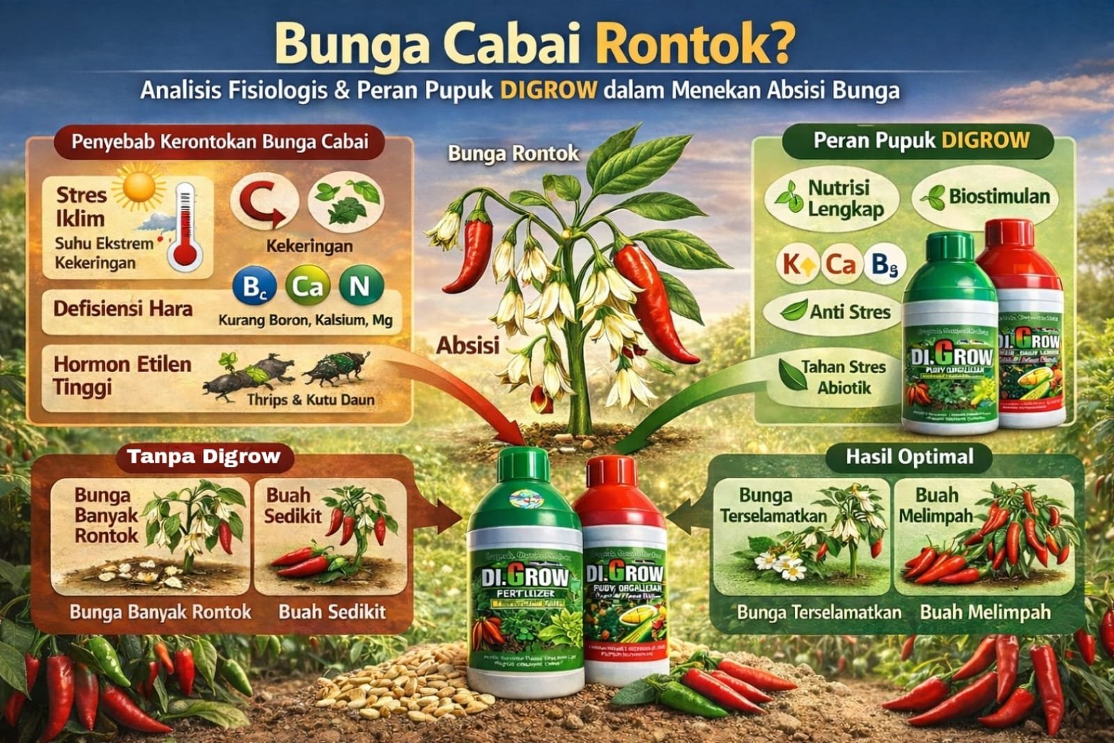 Read more about the article SOLUSI JITU BUNGA DAN BUAH CABAI RONTOK