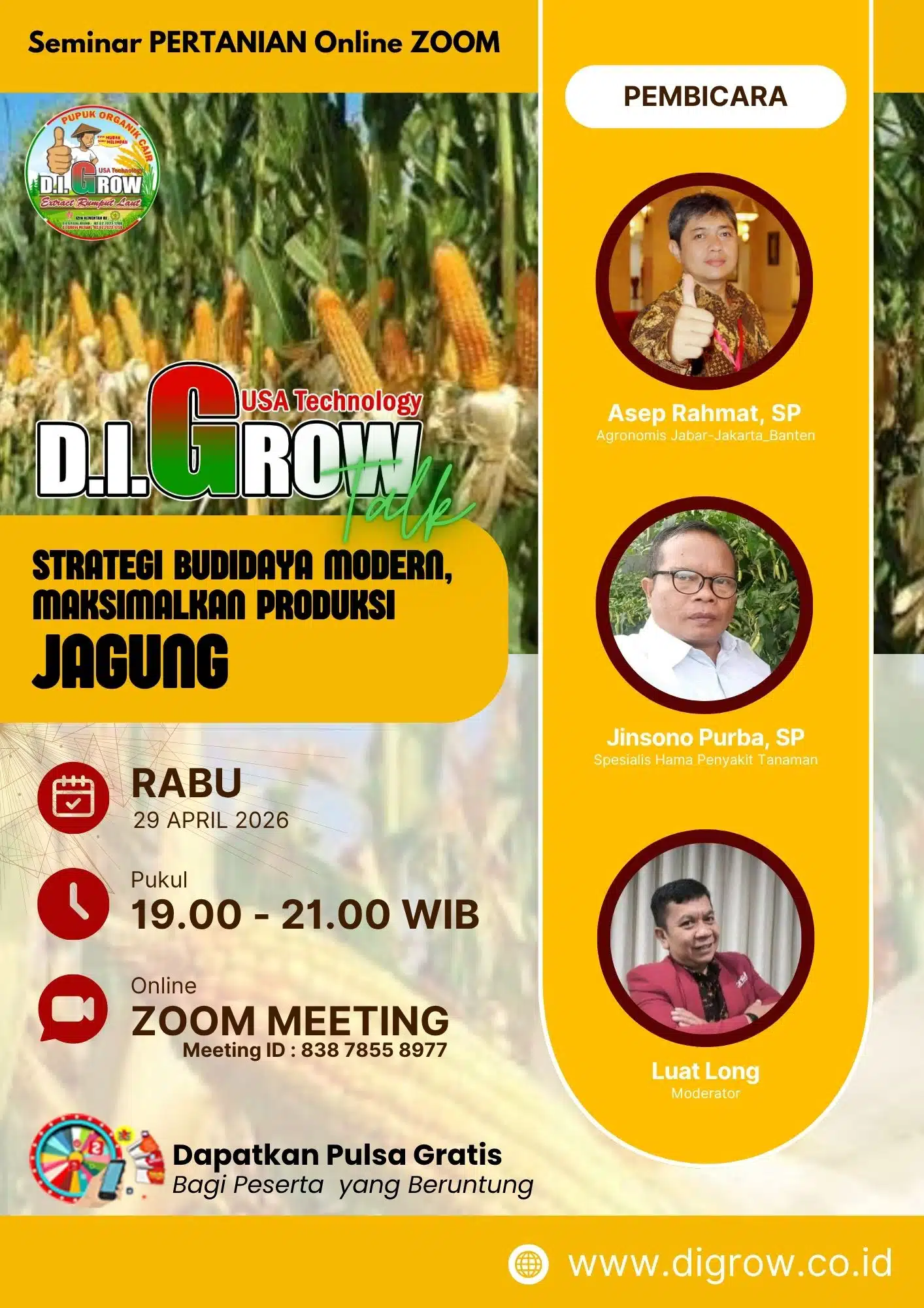 Read more about the article SEMINAR PERTANIAN ONLINE JAGUNG